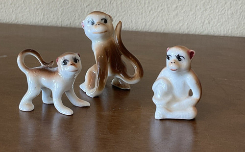 Vintage bone china monkey - china,