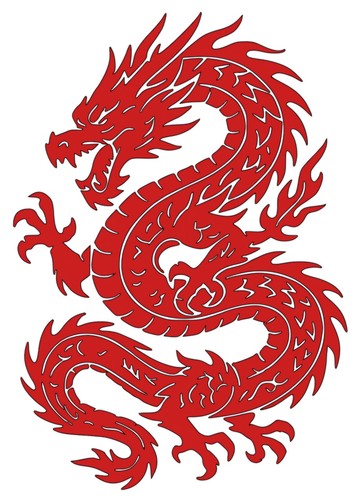 Chinese mystical dragon decal - chinese,