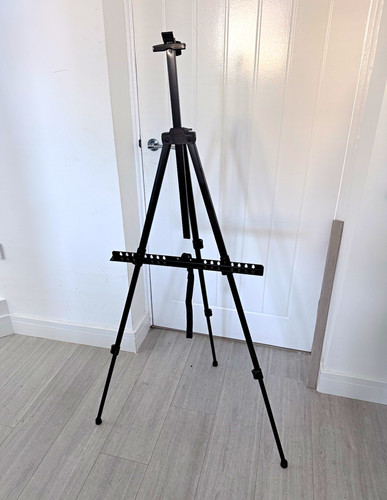 Black metal tripod - tripod, display