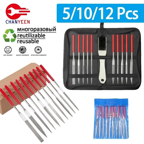 Diamond needle file set - diamond, wood