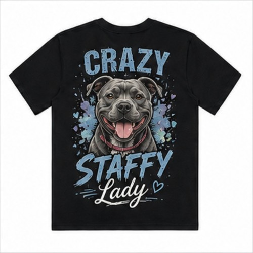 Crazy staffy lady shirt - crazy, t