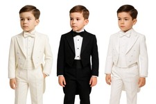 Baby Boys Tuxedo Morning Tail Christening Baptism Communion 5 Piece Pageboy Set
