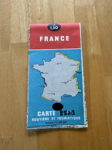 Vintage 1962 esso france road - vintage,