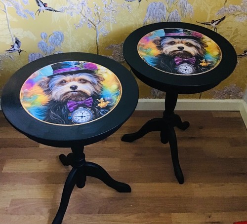 Round side table steampunk - round,