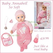 Baby Annabell Interactive Doll 43cm So Soft Doll Eat's, Sleep's & Cries NEW
