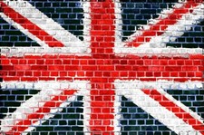 Union Jack Great Britain Flag Brickwork Graffiti Wall Mural Wallpaper Paste Fit