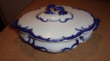 *RIDGWAYS  BLUE & WHITE VEG TUREEN WITH LID c1912 - FREE UK POST