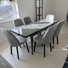 Wooden Grey marble Effect