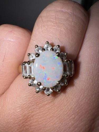 9ct gold opal and topaz - gold, ring