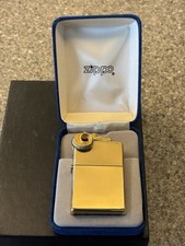 Gold Plated Regular Zippo Lighter In Original Box - Ram Figurine