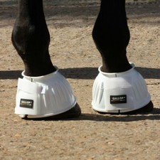 Gallop double taped PVC ribbed WHITE over reach boots WHITE