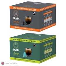 Dualit Nespresso Compatible Aluminium Coffee Capsules Fairtrade Pack 120 Pods