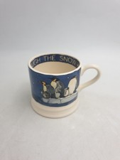 EMMA BRIDGEWATER WINTER PENGUINS TREKKING THROUGH THE SNOW SMALL 1/4 PINT MUG