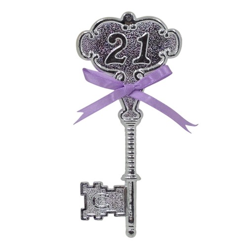 Silver 21st birthday key - 21st,