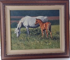 Original Painting "DANDELIONS" by JUDI KENT PYRAH Acrylic Horse Equestrian Art