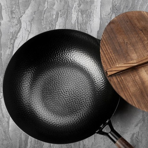 Pure iron 32cm household wok - iron,
