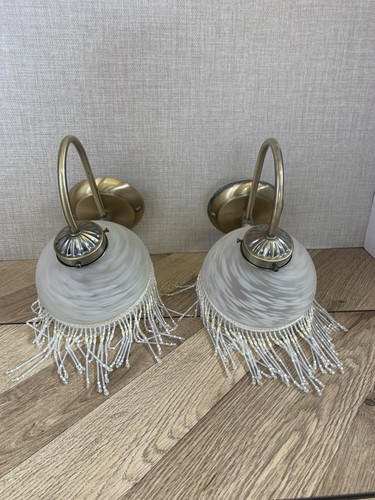 Beaded glass wall light with - beaded,