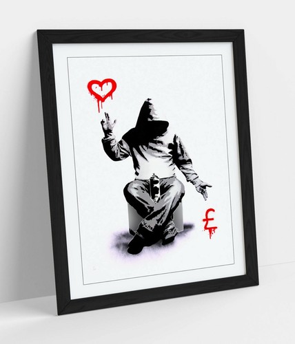 Banksy love money framed - or,