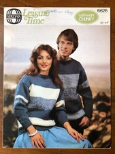 Sirdar 6626 knitting pattern unisex chunky slash neck colour block sweater