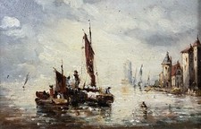 Vintage Coastal Oil Painting