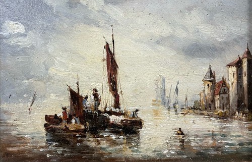 Vintage coastal oil painting - vintage,