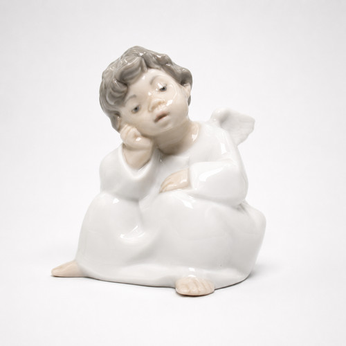Lladro thinking cherub angel - thinking,