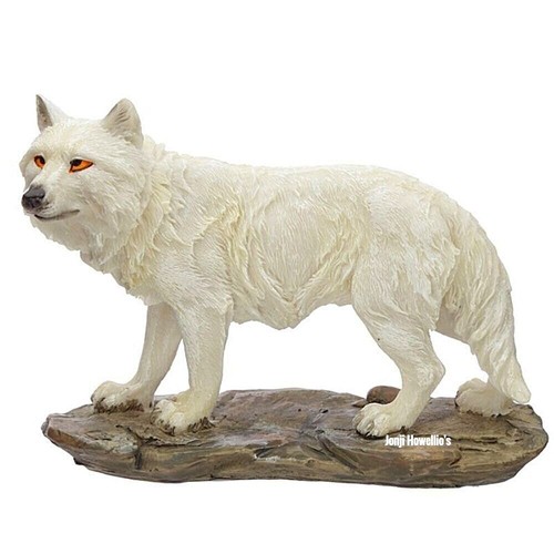 White winter wolf howling - white,
