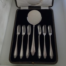 Coronet Pattern Cake Fork set by Cooper Brothers.