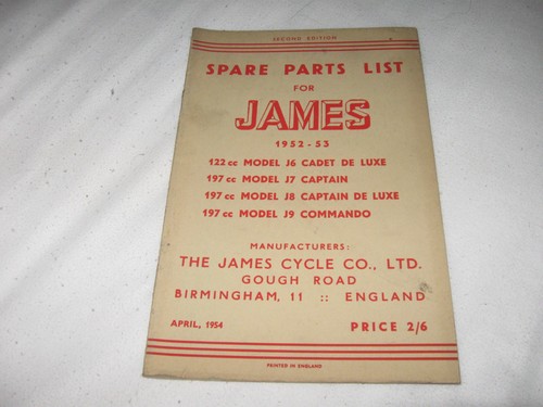 James parts catalogue - james,