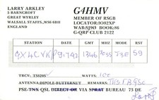 1 x QSL Card Radio UK G4HMV