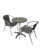 Grey Rattan Aluminium Chairs Plus a table garden furniture set, cafe bisto set