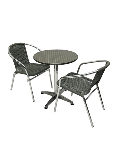Grey rattan aluminium - grey,