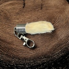 L@@k Real Lucky  Rabbit foot Natural fortune key ring jewellery pendant pagan