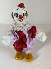 Vintage Clown Figure Doll Porcelain Head Hands Feet Cheeky Face Rather Creepy