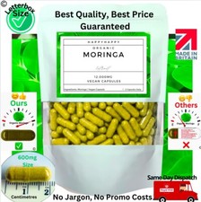 Organic Moringa Capsules ~ ( 3 - 600 ) Pure, Vegan, Moringa - 12,000mg