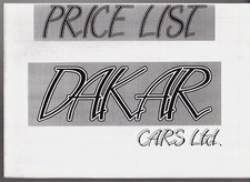 Dakar 4x4 Price List UK Market Foldout Brochure Range Rover Based Kit Car