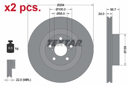 Pcs front brake disc rotors - pcs,