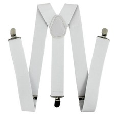 ADJUSTABLE BRACES MENS UNISEX TROUSER ELASTIC Y-BACK SUSPENDERS METAL CLIPON