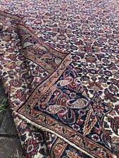Antique Old Used Per Sian Long Wool Rug Carpet Shabby Chic Size 378 By 158 Cm