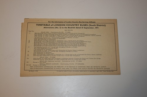 Timetable london country - timetable,