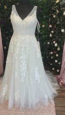 Milly May bridal Wedding Dress Size 12/14 with glitter and lace 