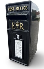 ER Post Box Black Cast Iron British Post office Standard GPO Royal Mail