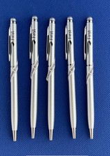 5 x Quality British Airways First Class Pen Stylus Silver metal Black ink New BA