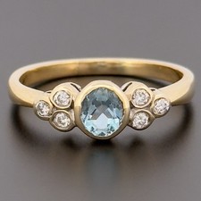 18ct Yellow Gold Blue Topaz &