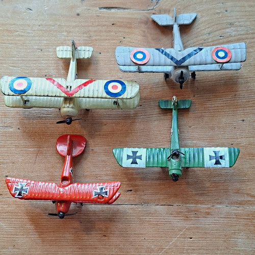 Vintage wwi biplane diecast - biplane,