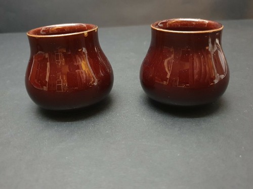 Glazed small pottery pots - glazed, set