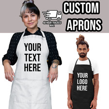 Custom Apron Personalised Baking Chef Cooking Logo Your Text Here Novelty Gift