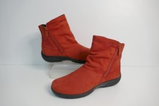 NEW HOTTER "WHISPER" CORAL NUBUCK LEATHER DUAL ZIP COMFORT ANKLE BOOTS UK 4 STD