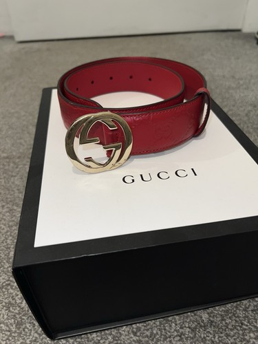 Gucci belt red embossed