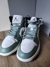 Nike Jordans 1 Mid Rise White/Seafoam Green UK Size 4, NO BOX, VGC!